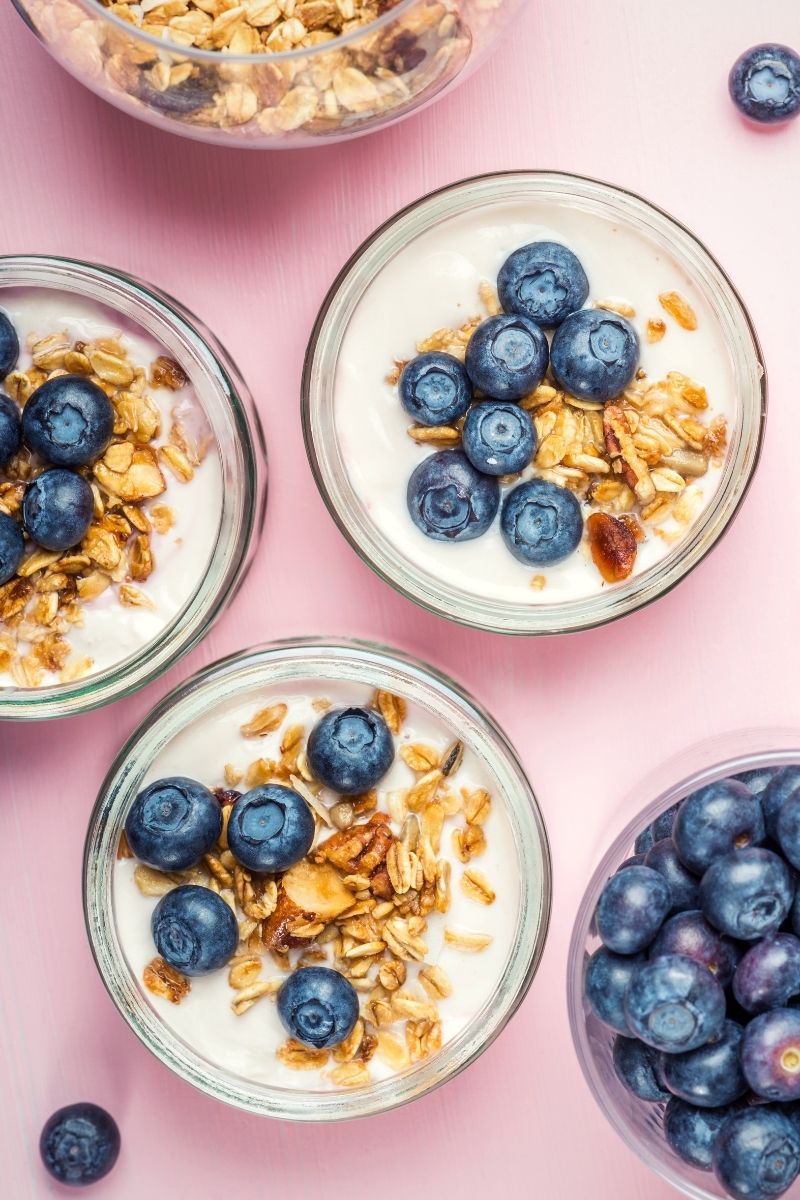Blueberry flax seed parfait
