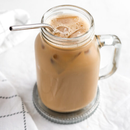 protein coffee in a jar.