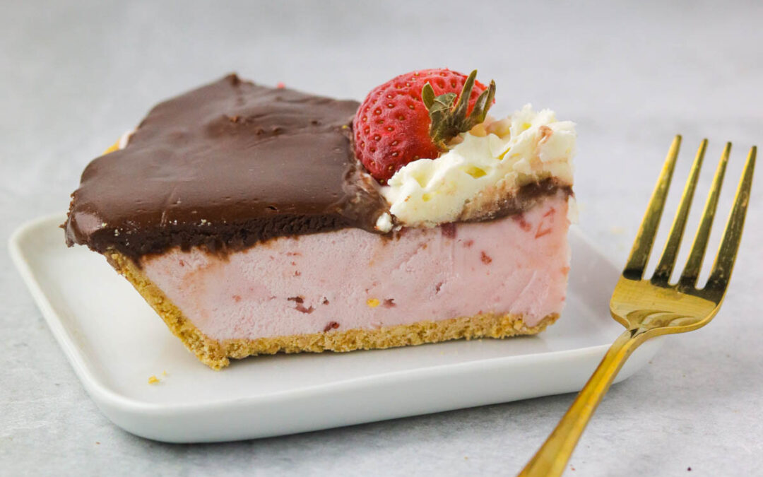 Chocolate Covered Strawberry Ice Cream Pie