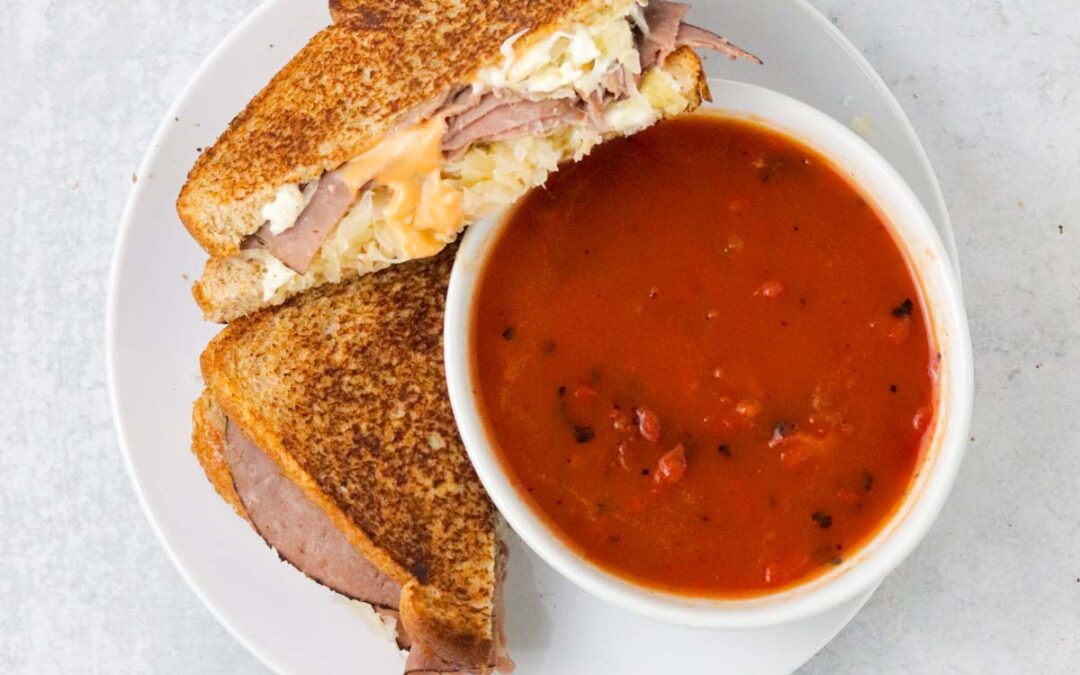 Toasted Ruben Sandwich + ‘Fancy’ Tomato Soup